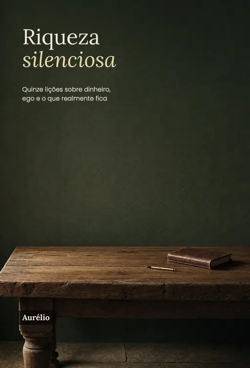 Capa do ebook Riqueza Silenciosa, de Aurélio: quinze lições sobre dinheiro, ego e o que realmente fica.